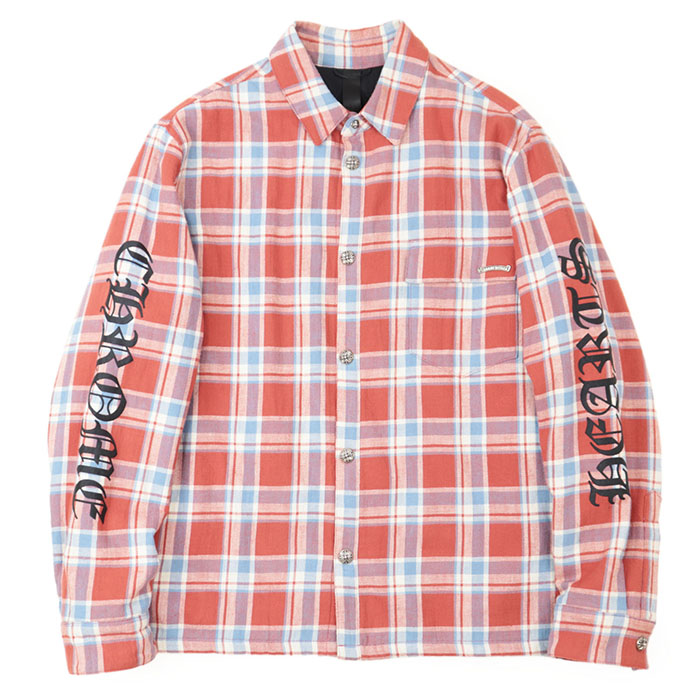 【極美品】CHROME HEARTS クロムハーツ プルオーバー 上衣 WORKN JNKYD PLD ロゴタイプ 刷り上げる 手 クロスボール スナップボタン ボックス席 影ぼうし 長袖 綿織物100% メンズ 大きさ XL 赤いこと サキソフォン青碧 白いこと 赤 水色 白【中古】