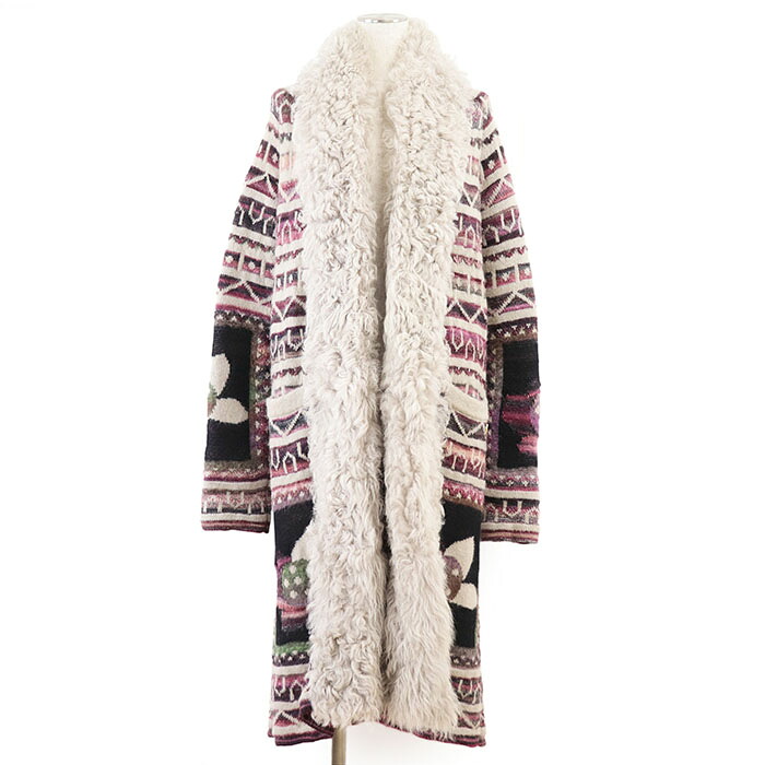 【極美品】CHANEL シャネル ジレー 羊肉 編み物 09A P36274 2009年製 カシミール入り合わせる 原住民柄 ロング トップス レディース 大いさ 36 マルチ色合い イタリア製 長い巻き毛・ラガーフェルド期【中古】