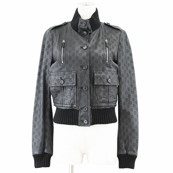 ✨極美品✨GUCCI　グッチ　革　ジャケット　シャツ　ブラウス　レザー 送料込】GUCCI ☆24SS☆モノグラムラムレザージャケット (GUCCI