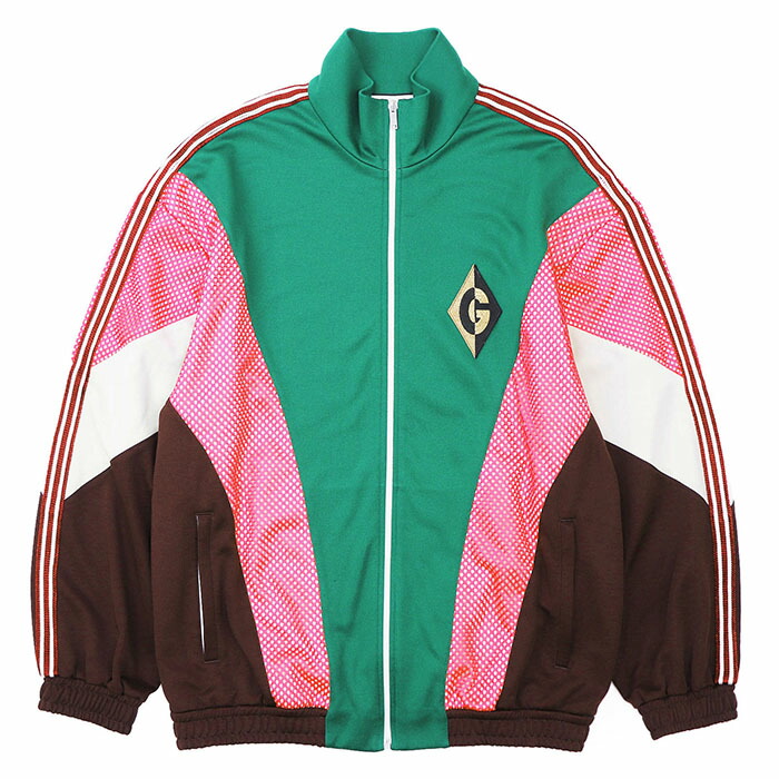 GUCCI ジップアップジャケット 24m グリーン系 Gucci Green Technical Jersey Tiger Patch Appliqued Zip Front