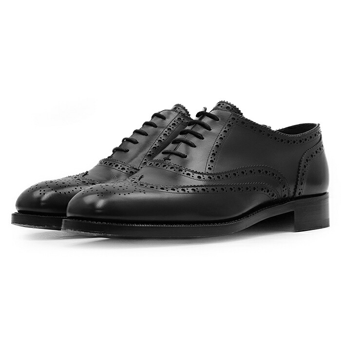 【美品】BETTANIN&VENTURI ベッタニンアンドベントゥーリ シューズ レザー 内羽根式 オックスフォード ウィングチップ メダリオン ドレスシューズ 革靴 メンズ サイズ 7 1/2 ブラック 黒【中古】