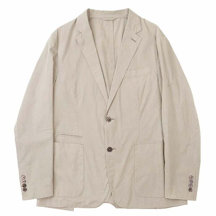 【SALE】Ermenegildo Zegna エルメネジルド ゼニア ジャケット アンコン テーラード 2B シャツ ロゴ ボタン ノッチドラペル チェンジポケット サイドベンツ ストレッチ コットン × ポリウレタン 長袖 ライト アウター メンズ サイズ 52 グレージュ ハンガリー製【中古】