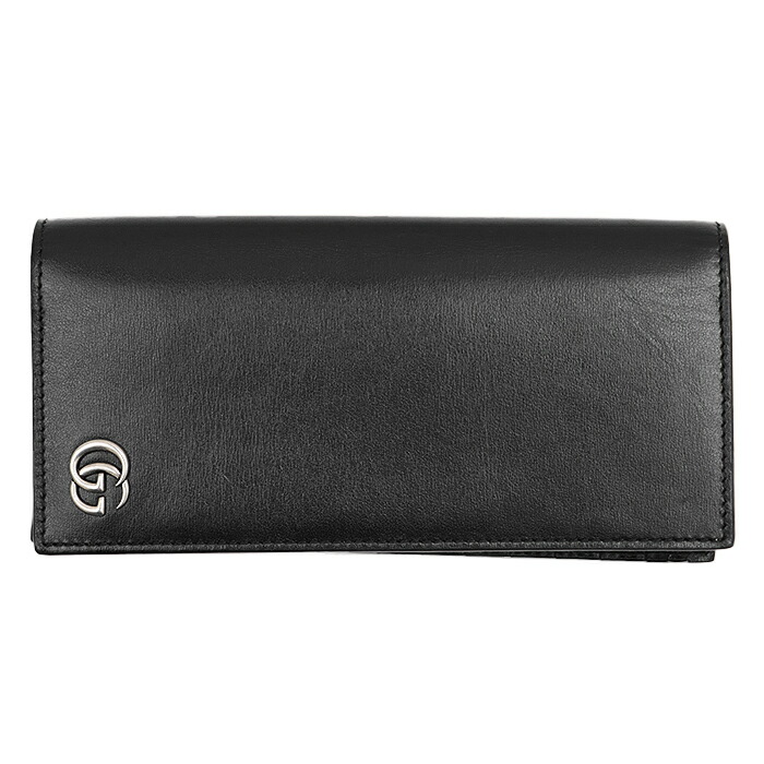 楽天市場】グッチ GUCCI 財布 二つ折り 長財布 G クリップ レザー 黒