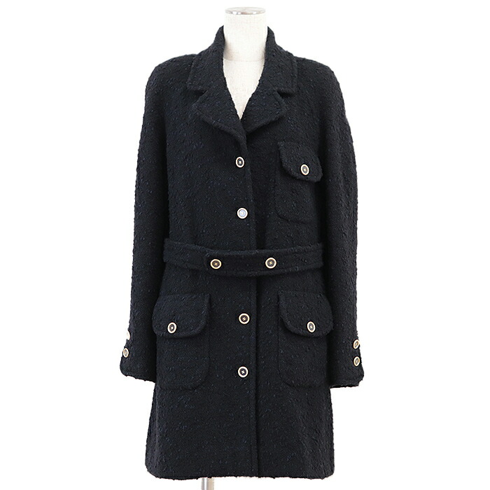 楽天市場】【中古】 シャネル ニット コート (ベルト付き