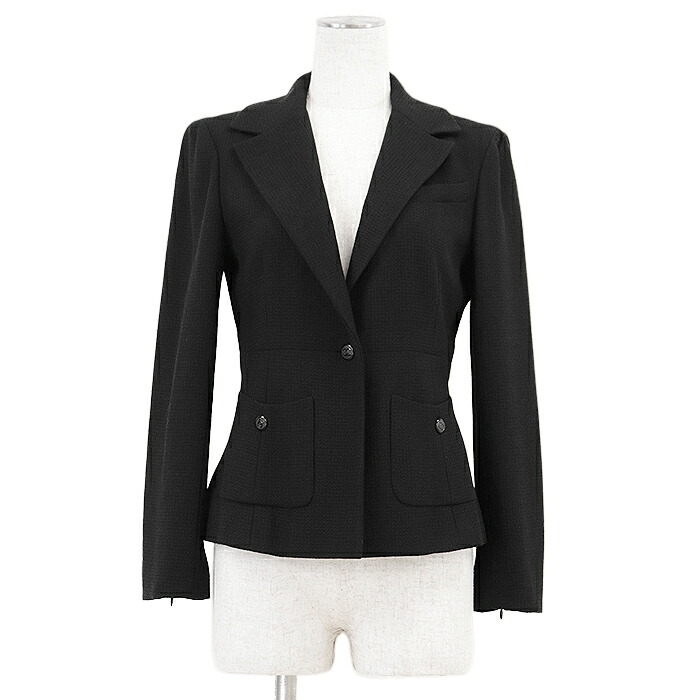 楽天市場】シャネル ジャケット リトルブラック ノーカラー コットン