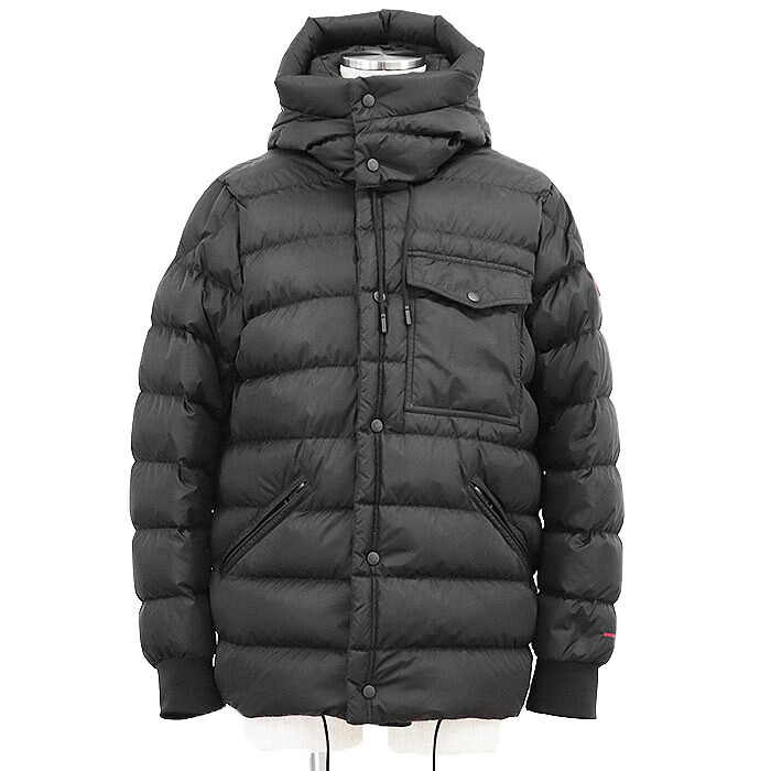 MONCLER BORN TO PROTECT モンクレール ダウンジャケット GAITE GIUBBOTO 2020年製 ロゴ レッドワッペン コミックラベル Econyl ナイロン100% DIST フード取り外可能 2WAY ドローコード アウター メンズ サイズ 4 ブラック レッド 黒 赤 ルーマニア製 G10911B51E00【中古】