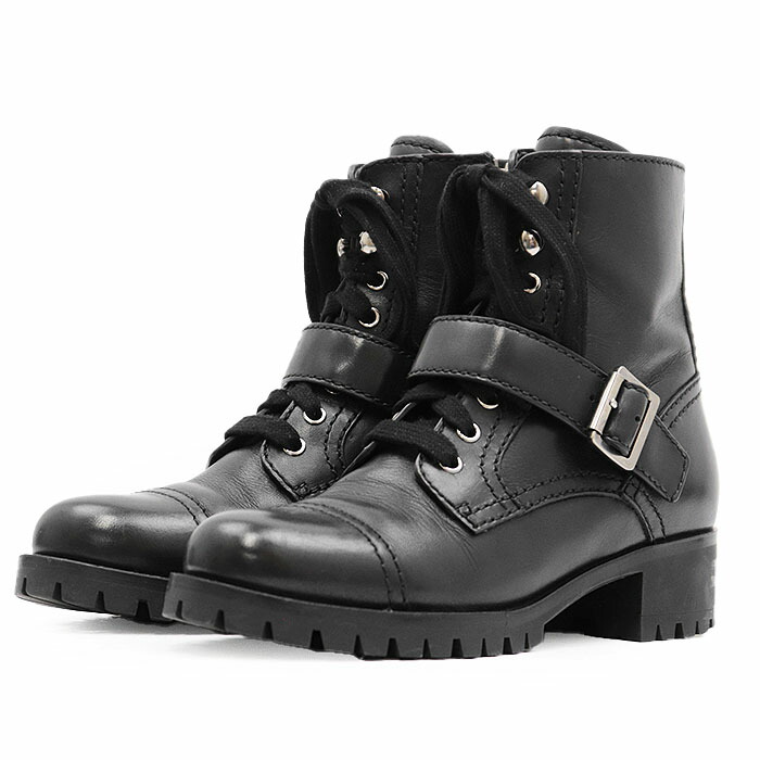 プラダスポーツブーツ　36サイズ PRADA プラダスポーツ ロングブーツ レザー 36 黒 - メルカリ