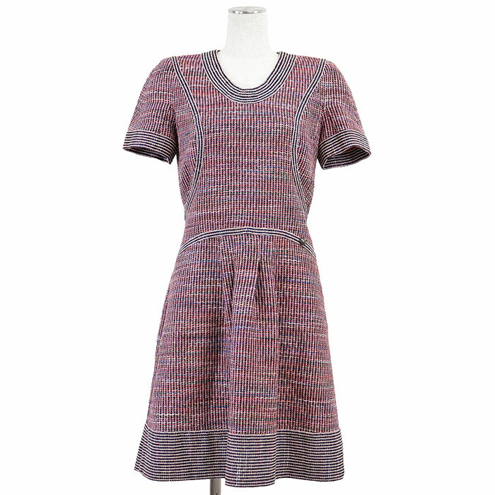 楽天市場】【極美品】CHANEL シャネル P56657 半袖 ツイードワンピース  