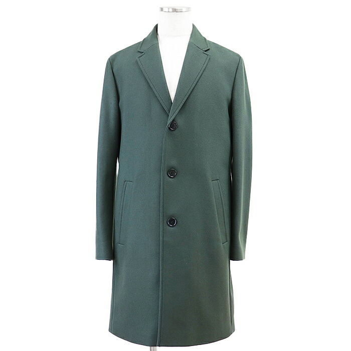 HUGOBOSS コロンボ社製 カシミア混 ステンカラーコート 48 L ヒューゴボス メンズ HUGO BOSS カシミヤ混 ウール シングル