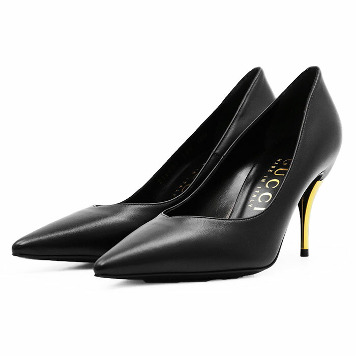 極美品　GUCCI ブラックスエード　パンプス GUCCI 】パンプス ハイヒール ブラック スエード シマ 37サイズ