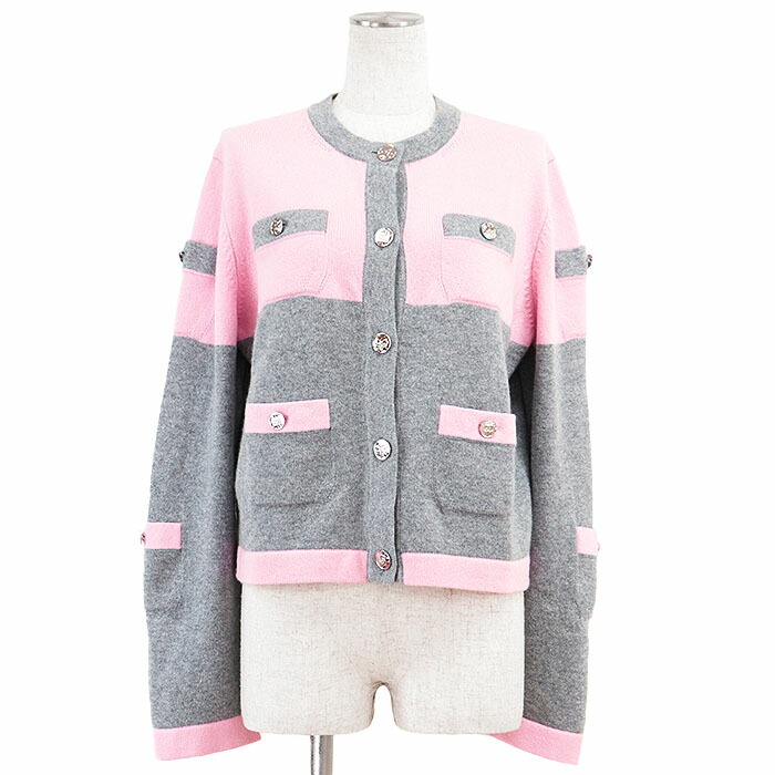 CHANEL 刺繍カーディガン サイズ42 中古・古着通販】CHANEL (シャネル) クローバー＆ココマーク刺繍ニット