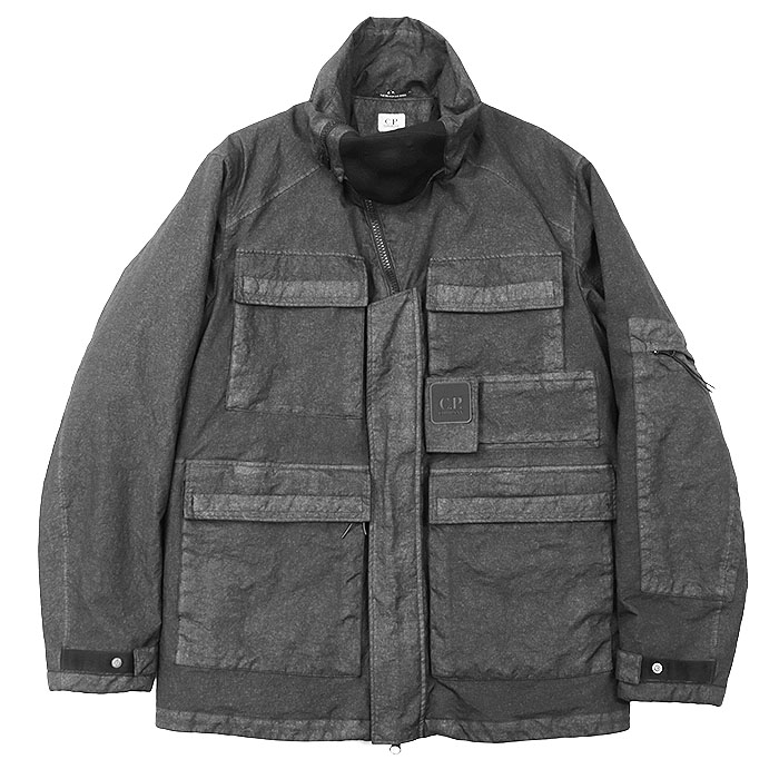 【美品】C.p. Company シーピーカンパニー THE METLOPOLIS SERIES Co.TeD メトロポリスジャケット ガーメントダイ ガーメント・バラクラバ ミリタリー 5ポケット ナイロン100% アウター メンズ サイズ 50 チャコール ルーマニア製【中古】