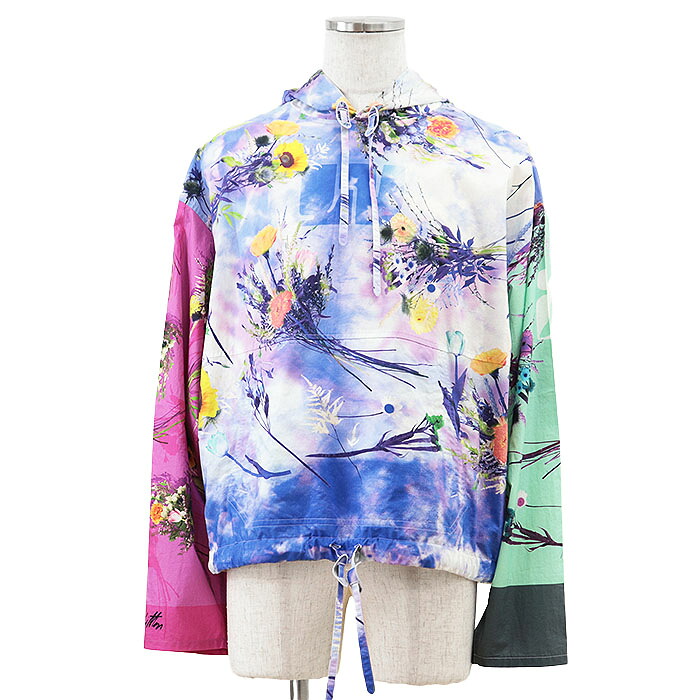 【極美品】LOUIS VUITTON ルイ・ヴィトン パーカー 2020S/S シャツ 花柄 フローラル プリント コットン100% フーディー プルオーバー ロングスリーブ 長袖 トップス メンズ レディース ユニセックス サイズ S マルチカラー イタリア製【中古】｜オパール店