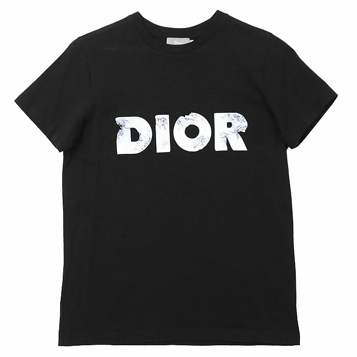 【SALE】DIOR AND DANIEL ARSHAM クリスチャンディオール ダニエル・アーシャム 半袖カットソー ロゴタイプ 刷り上げる 綿織物100% プルオーバー トップス キッズサイズ メンズ レディース ユニ一発やる 大きさ 12+ 黒いこと 黒 ポルトガル共和国製【中古】