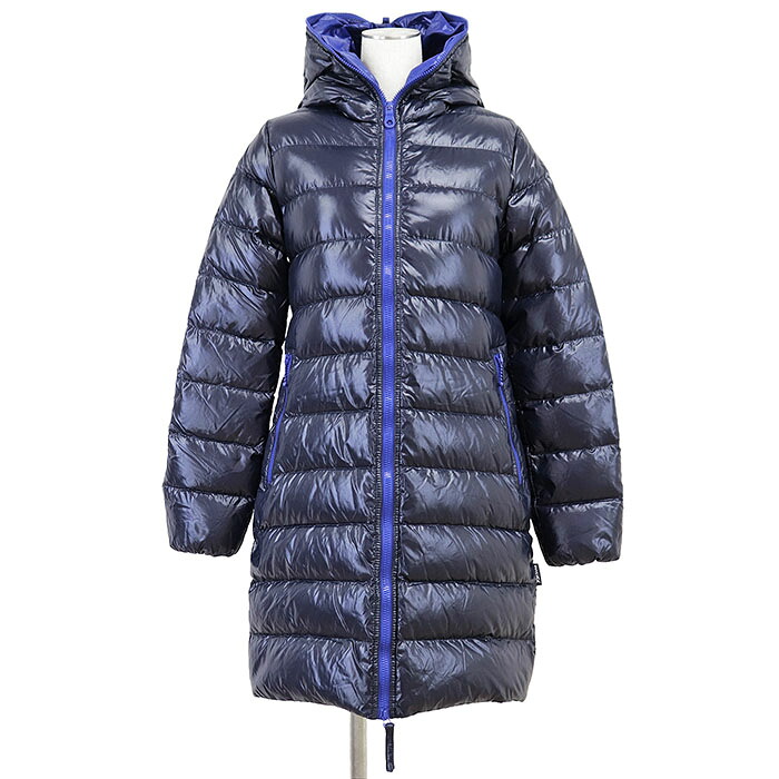 【SALE】DUVETICA デュベティカ ロングダウンコート ACE アチェ 2022AW ダウンジャケット ジップアップフーディー ナイロン100% アウター レディース サイズ 42 ダークネイビー ブルー 濃紺 青 ブルガリア製【中古】