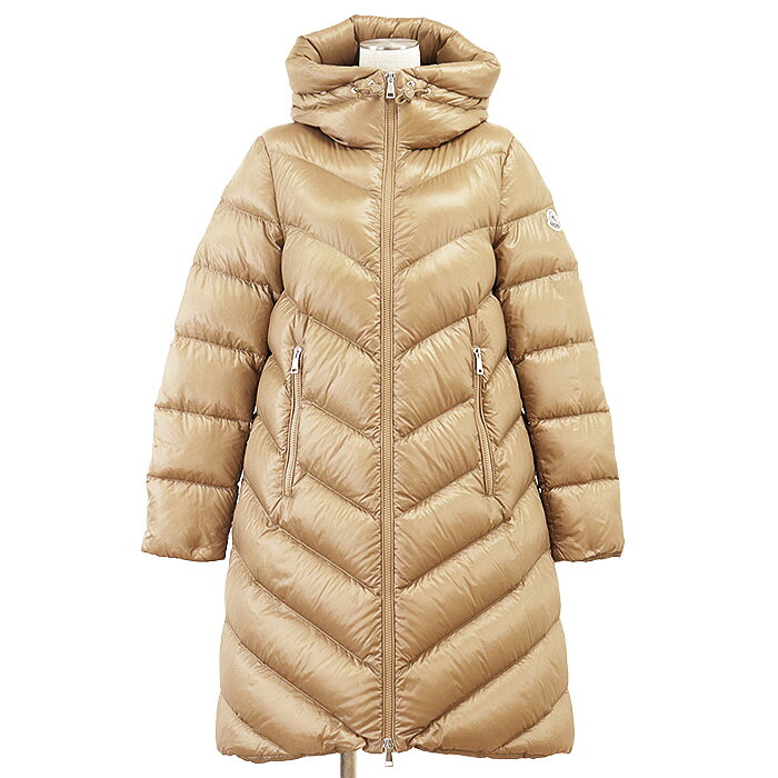 MONCLER モンクレール ダウンコート CAMBALES GIUBOTTO レディース サイズ 0 ナイロン100% ロゴ パッチ コミックラベル ダウンジャケット アウター キャメル ルーマニア製【中古】｜オパール店