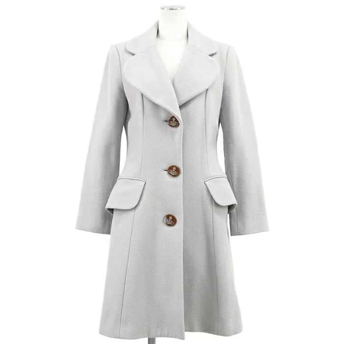 【SALE】Vivienne Westwood Red Label ヴィヴィアンウエストウッド レッドレーベル ラブコート レディース サイズ 3 ライトメルトン シグネチャー ロゴ オーブボタン アウター ペールグレー 灰色 日本製【中古】 26,950円