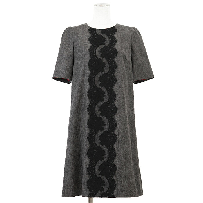 SALE【美品】DOLCE\u0026GABBANA ドルチェアンドガッバーナ 衣装 御花スピード競技 大きさ 40 レディース ロゴタイプ 羊毛/綿織物 シャンブレー 遊撃手捩り 御召しもの 薄墨色 赤いこと 薄墨色 赤 イタリア共和国製【中古】