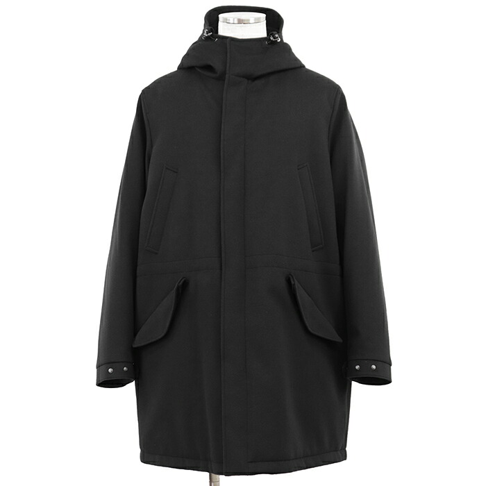 【新品同様】Loro Piana ロロピアーナ モッズコート サイズ 50 メンズ カシミヤ100％ スムースメルトン × シェアードミンク ミリタリー アウター チャコールブラック 黒 イタリア製【中古】
