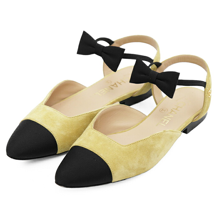 【美品】CHANEL シャネル 滑っこいシューズ 大きさ 36C レディース G36361 MARY JANES メリージェーン グログランリボンストラップ COCO見澄ます ゴールド引きつける ヌバックレザー レザーソール バイ色つや シューズ 靴 袋嘱する ベージュ系 黒いこと 黒 イタリア共和国製【中古】