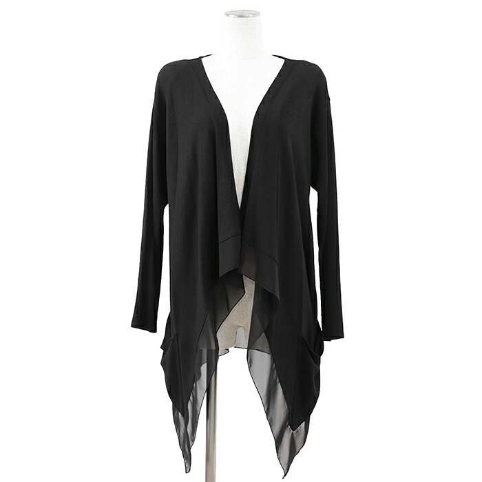SALE【美品】FOXEY フォクシー ニットトップス 大きさ曖昧模糊たる レディース NATURAL BY FOXEY ハイゲージジャージー 人絹 × ナイロン 伸ばすこと 黒いこと 黒 日本製 30828【中古】