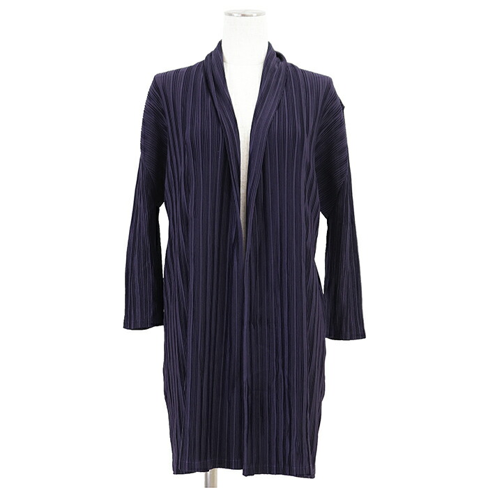 【SALE】PLEATS PLEASE 筋目プリーズ ジレー 筋目 大きさ 3 レディース ドルマンスリーブ 明けっ広げ向こう正面 長袖 トップス パープル 紫 日本製【中古】