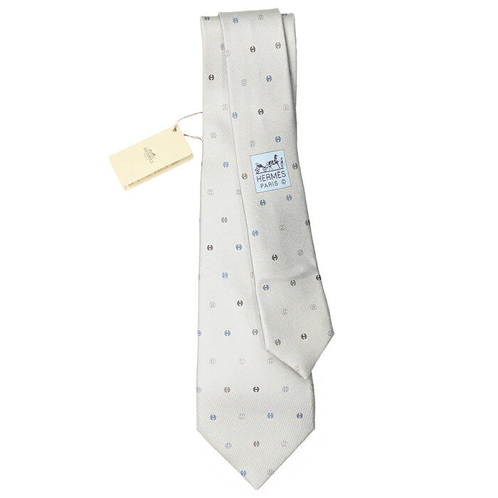 SALE【新品負けず劣らず】HERMES エルメス タイ メンズ CRAVATE TWILL TIE シルクツイル H トノータイ 書き判 ロゴタイプ 目論む フォーマル 小物 箱属する 薄墨色 青碧 薄墨色 青 総柄 フランス共和国製【中古】