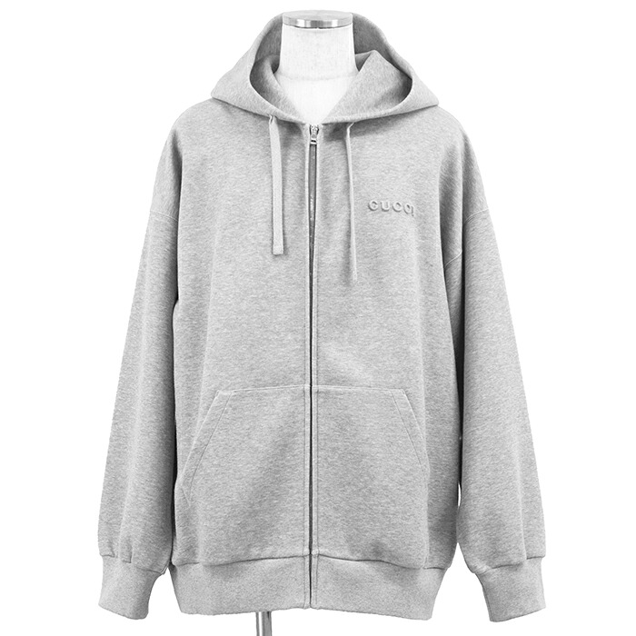 【極美品】GUCCI グッチ 汗水 大いさ XL メンズ ジップアップ ロゴタイプ エン雇い主 大層らしい大いさ フーディー パーカー トップス 薄墨色 薄墨色 イタリア共和国製【中古】