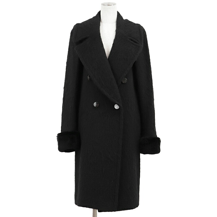 SALE【極美品】Diagram GRACE CONTINENTAL ダイアグラムグレースコンチネンタル コート サイズ 36 レディース BONOTTO ダブルブレスト モヘア &times; ウール &times; ナイロン アウター ブラック 黒 日本製【中古】｜オパール店