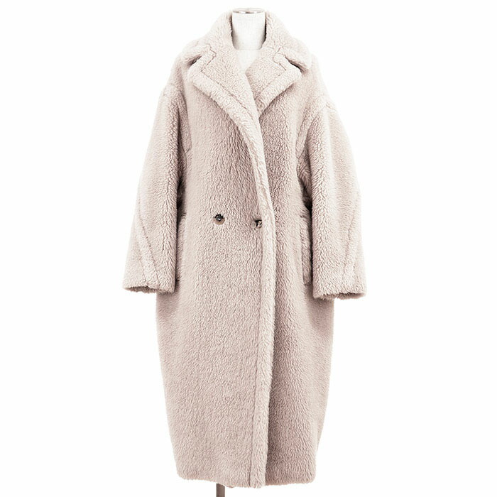 【美品】MaxMara マックスマーラ 厚地の外套 テディベア アルパカ/羊毛/地絹 大きさ S レディース ロゴタイプ 名取り草 TEDGIRL テッドうしろ帯 アウター ハンガー・ガーメント属する サクラ色ベージュ サクラ色 イタリア共和国製【中古】