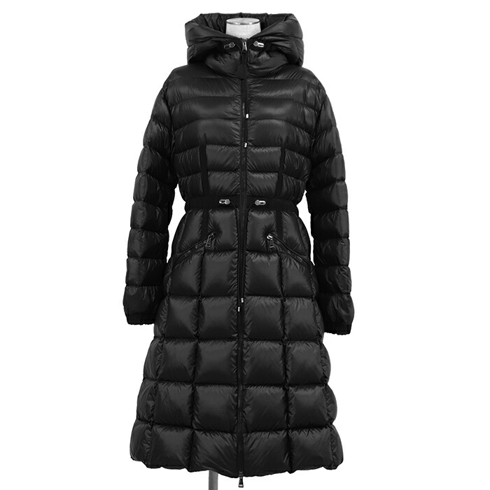 【滅多にない・美品】MONCLER モンク軌跡 CANTACHE 落ち込む上衣 大きさ 1 レディース 2022年製 フィットアンドフレア フーデッドダウン 厚地の外套 アウター ハンガー・ガーメント属する 黒いこと 黒【中古】