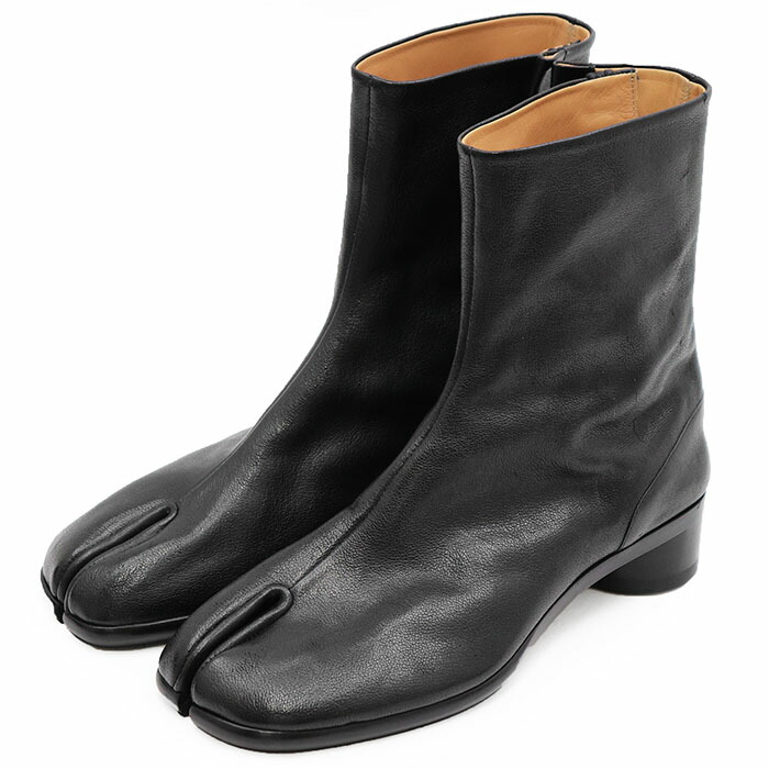 【極美品】Maison Martin Margiela メゾンマルタンマルジェラ ブーツ 22 TABI タビ サイズ 41 メンズ グレインレザー ショート アンクル シューズ 靴 袋付属 ブラック 黒 イタリア製【中古】｜オパール店