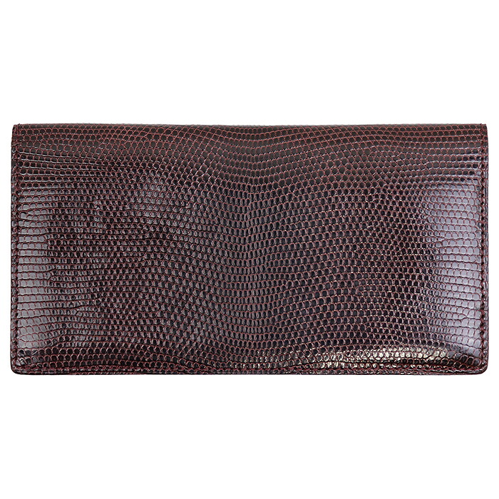 SALE【極美品】CAMILLE FOURNET カミーユ フォルネ 長紙入れ メンズ レディース ユニ一発やる 蜥蜴 蜥蜴革 ロング ウォレット 革紙入れ 小物 箱嘱する バーガンディ フランス共和国製【中古】