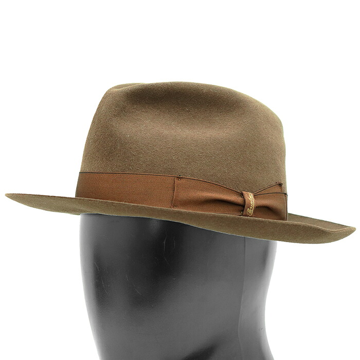 SALE【極美品】Borsalino ボルサリーノ 中折れかぶり笠 大きさ 57 メンズ レディース ユニ一発やる Alessandria アレッサンドリア 毛革フェルト 名書き ロゴタイプ シュロの葉 鳥打ち帽 小物 グレージュ 薄墨色 イタリア共和国製【中古】