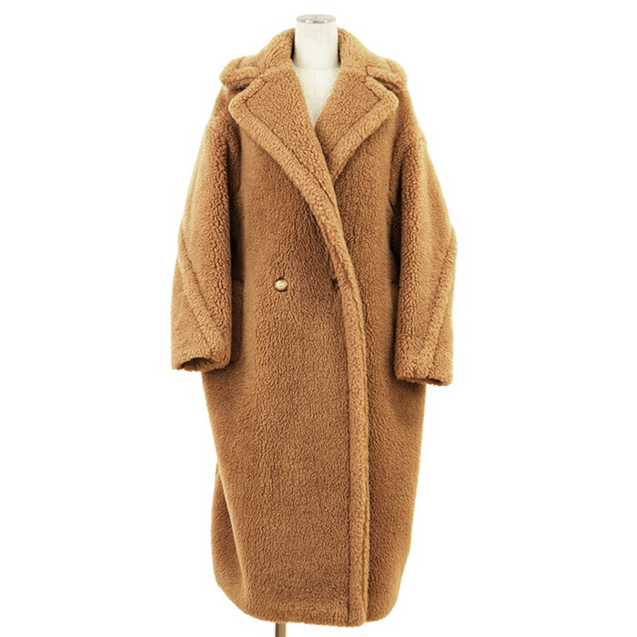 【美品】MaxMara マックスマーラ テディベア アイコンコート 大きさ S レディース 22AW 101606296 ロング テディ厚地の外套 駱駝×地絹 アウター 駱駝 イタリア共和国製【中古】
