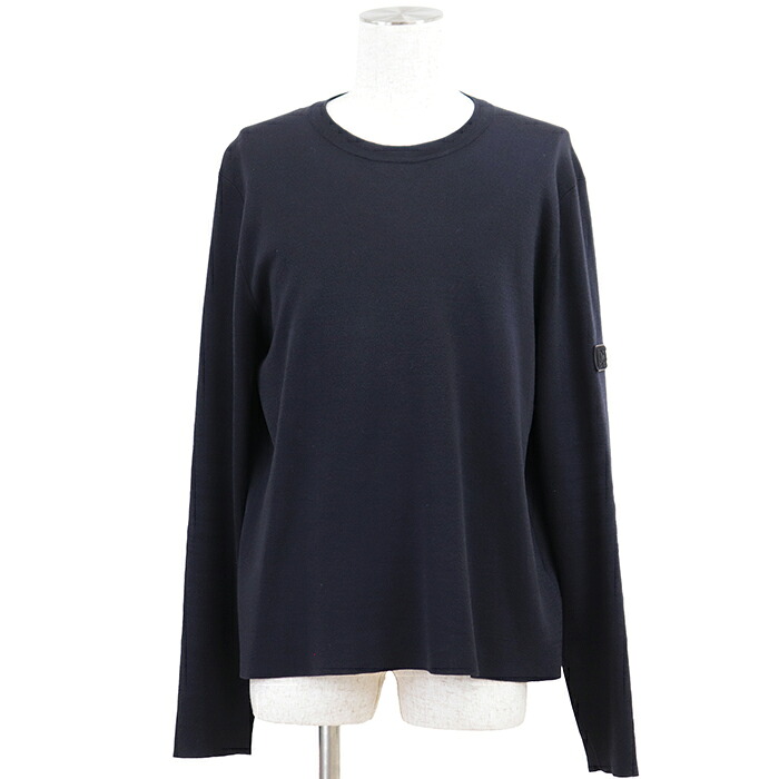 【美品】Dior クリスチャンディオール 長袖編み物 大きさ XL メンズ ロゴタイプ 手継ぎ切れ 羊毛100% トップス 米国海軍 紺 イタリア共和国製【中古】