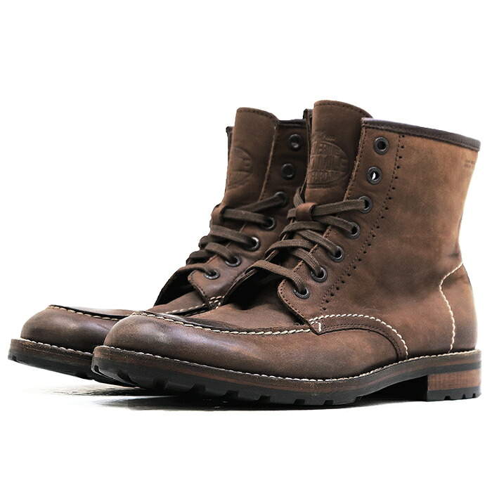 【SALE】WOLVERINE ウルヴァリン レザーブーツ 1000 Mile サイズ 42 メンズ ロゴ Uチップ モカシン ショート シューズ 革靴 ダークブラウン 茶色【中古】|オパール店