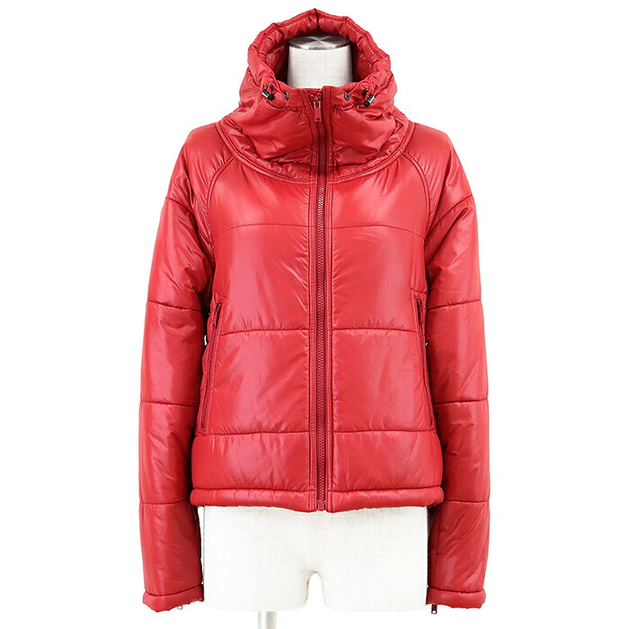 【SALE】HYSTERIC GLAMOUR ヒステリックグラマー パデッドジャケット サイズ M レディース PRIMALOFT プリマロフト 中綿 スタンドカラー ナイロン100% ロゴ プリントパッチ ブルゾン アウター レッド 赤 日本製 01173AB04【中古】｜オパール店