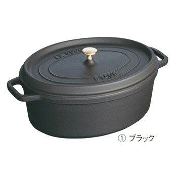 ｽﾄｳﾌﾞ ﾋﾟｺ･ｺｺｯﾄ 楕円面 15糎 ﾌﾞﾗｯｸ 40509-478【ココット】【両手なべ】【staub】【ストウブ】【楕円面】【IH相応う】【オーヴン相応う】【無水膳立て】【鋳鉄】【勝手もと設備】