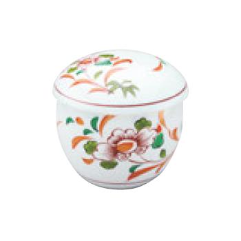 ｱﾙｾﾗﾑ強化食器 赤絵草花むし碗 EC4-57【茶碗蒸】【蒸し碗】
