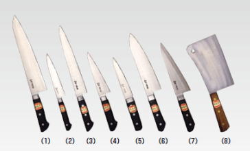 堺菊守日本鋼(口金付・本刃付加工)(7)ガラスキ180mm【庖丁 業務用ナイフ 洋包丁】【堺菊守】【業務用】|OPEN キッチン