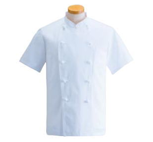 コックコート 半袖 KG-412(ホワイト) S【コック服】【制服】【ユニフォーム】【Apron】【台所着】【厨房着】【シェフ服】【cock　ware】【業務用】