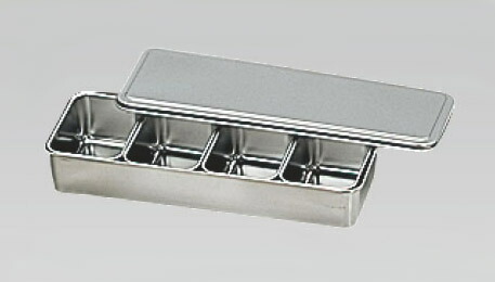 18-8ﾌﾟﾚｽ R号用ﾔｸﾐ入 4ヶ入長 【薬味容器】【薬味入れ】【業務用保存容器】【18-8ステンレス】【業務用】
