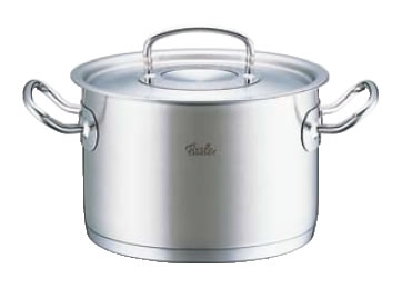 ﾌｨｽﾗｰ 18-10ｼﾁｭｰﾎﾟｯﾄ 84-123(蓋付) 18cm【ステンレス鍋】【電磁調理器対応】【IH対応】【業務用鍋】【ストックポット】【Fissler】【業務用】