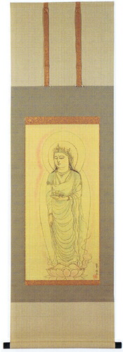 掛け軸 掛軸 掛け軸販売 雲上観音 永田　芳樹 掛け軸用品３点セット付き　床の間に合う掛け軸 掛け軸 掛軸（かけじく） 雲上観音（永田 芳樹） \"雲上観音