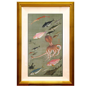 日本画・日本画家・『諸魚図』伊藤若冲 シルクスクリーン・特別限定工藝画・贈答品・お祝いの品・長寿祝い・引越祝い・開業祝い・開院祝い・誕生日・新築祝い