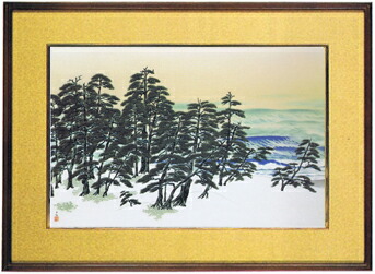 楽天市場】松尾 敏男「牡丹晨光」木版画・限定品 文化勲章 日本美術院