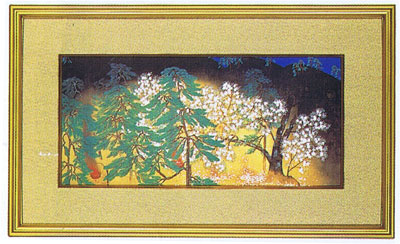 楽天市場】横山大観 「 夜桜 」( 左隻 ) 彩美版 シルクスクリーン 併用