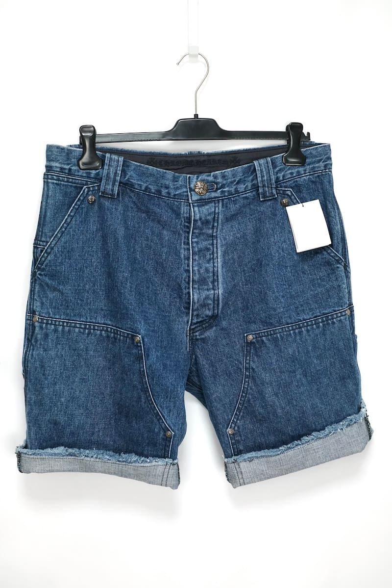 CHROME HEARTS クロムハーツ DENIM CARPENTER SHORTS デニム カーペンター ハーフパンツ ブルー 34サイズ ウォッシュデニム ショーパン 22143044954【中