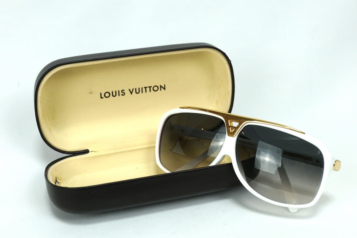 LOUISVUITTON ルイヴィトン Sunglasses サングラス White Gold ホワイト ゴールド ZO351E モノグラム 【中古】